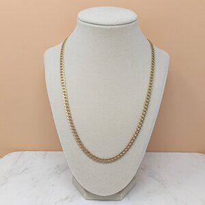 10K Italian Two-Tone Diamond Cut Curb Chain Necklace 20” 8.98g